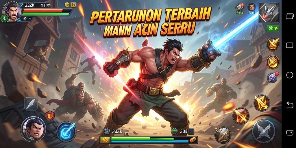 Screenshot gameplay 33ZK yang menampilkan aksi pertarungan seru.