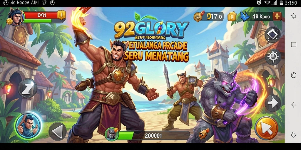 Tampilan gameplay seru dari 92GLORY yang penuh warna.