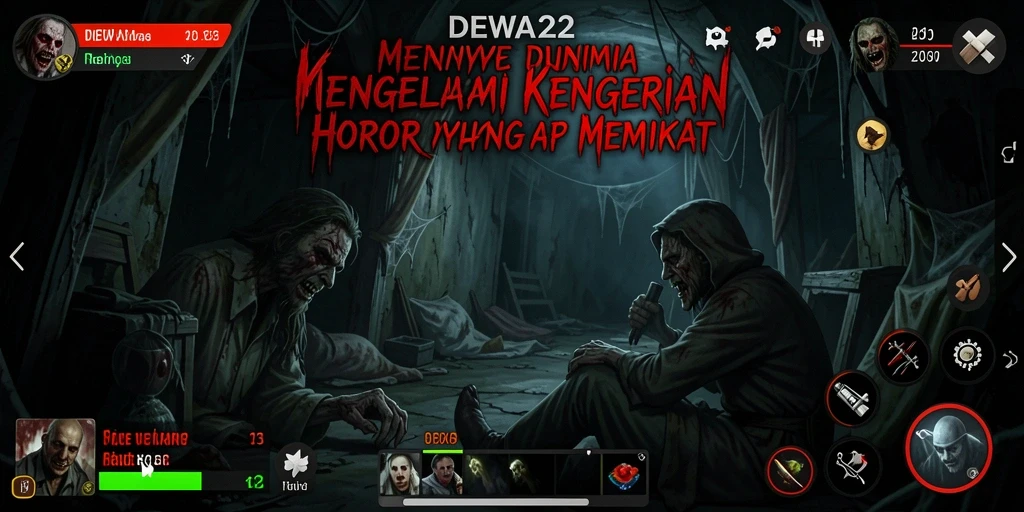 Tampilan mendebarkan gameplay DEWA22 di dunia horor.