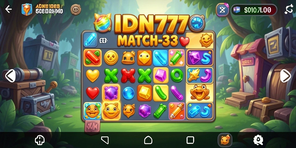 Gameplay menantang IDN777 dalam genre Match-3 yang menarik.