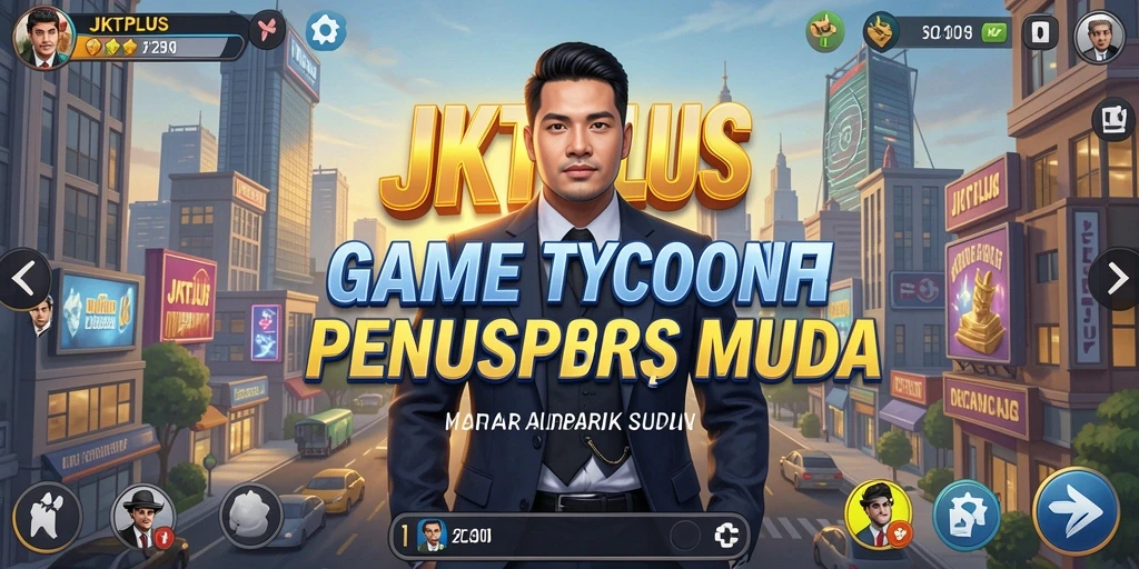 Screenshot gameplay JKTPLUS dengan elemen Tycoon yang menarik.