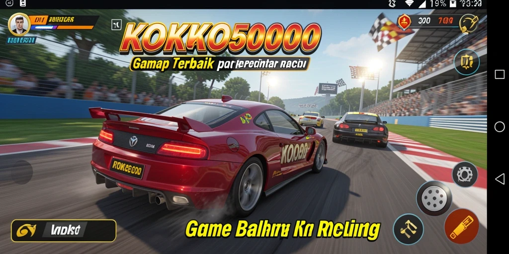 Tampilkan gameplay seru dalam balapan di KOKO5000.