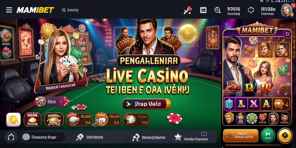 Screenshot gameplay MAMIBET menampilkan suasana Live Casino yang mendebarkan.