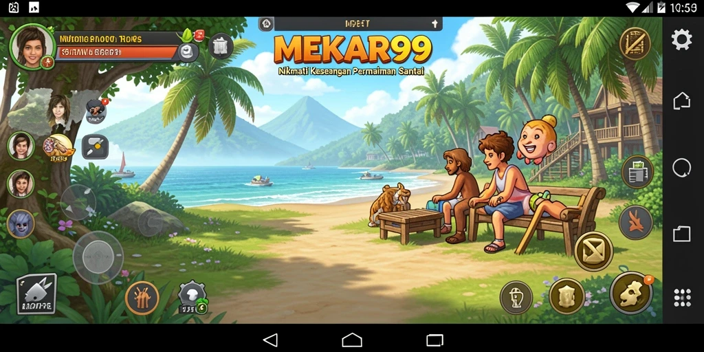 Tampilan gameplay santai MEKAR99 yang menarik dan menyenangkan.