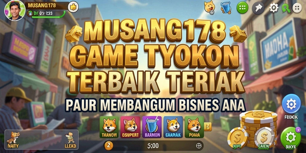 Tangkapan layar menampilkan gameplay seru dalam MUSANG178 yang melibatkan pengelolaan bisnis.