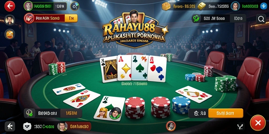 Tampilan menarik dari gameplay Poker di RAHAYU88.