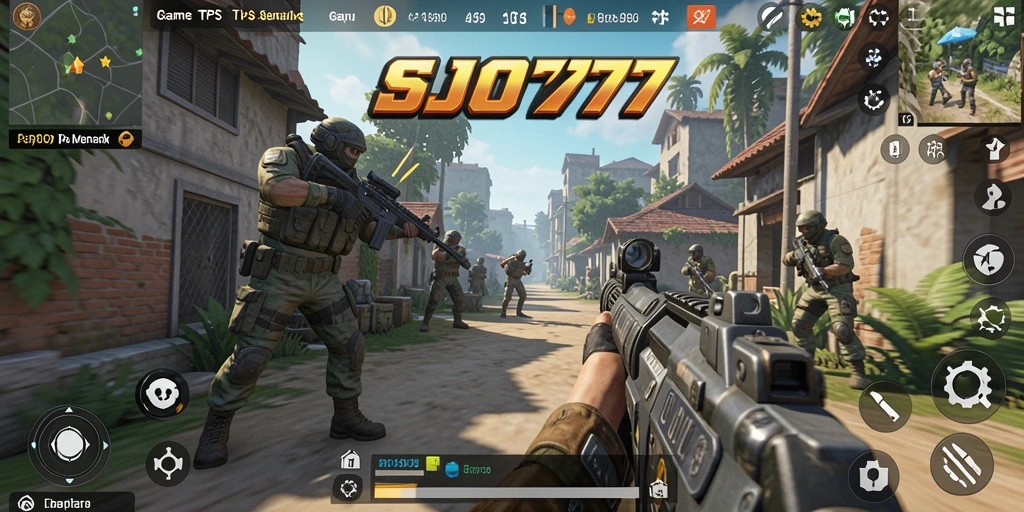 Tampilan gameplay seru SJO777 dalam aksi TPS.