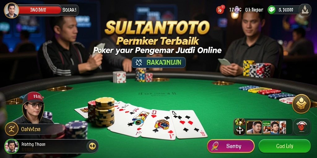Tangkapan layar utama SULTANTOTO menampilkan suasana permainan Poker yang seru.