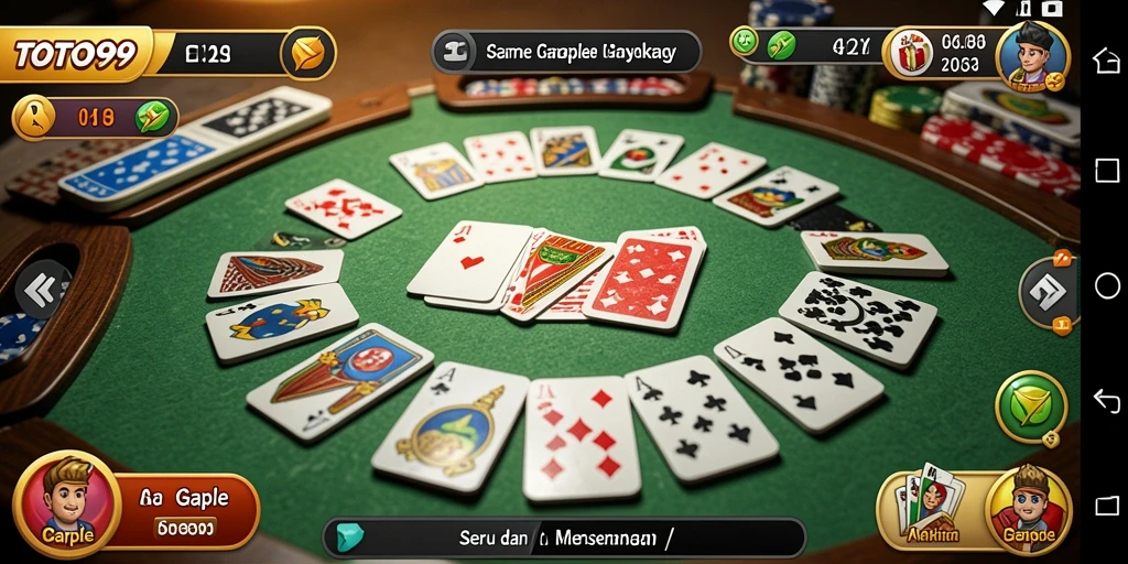 Screenshot gameplay TOTO99 menunjukkan serunya permainan Gaple.