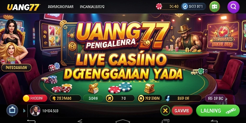 Screenshot gameplay UANG77 yang menampilkan suasana Live Casino.