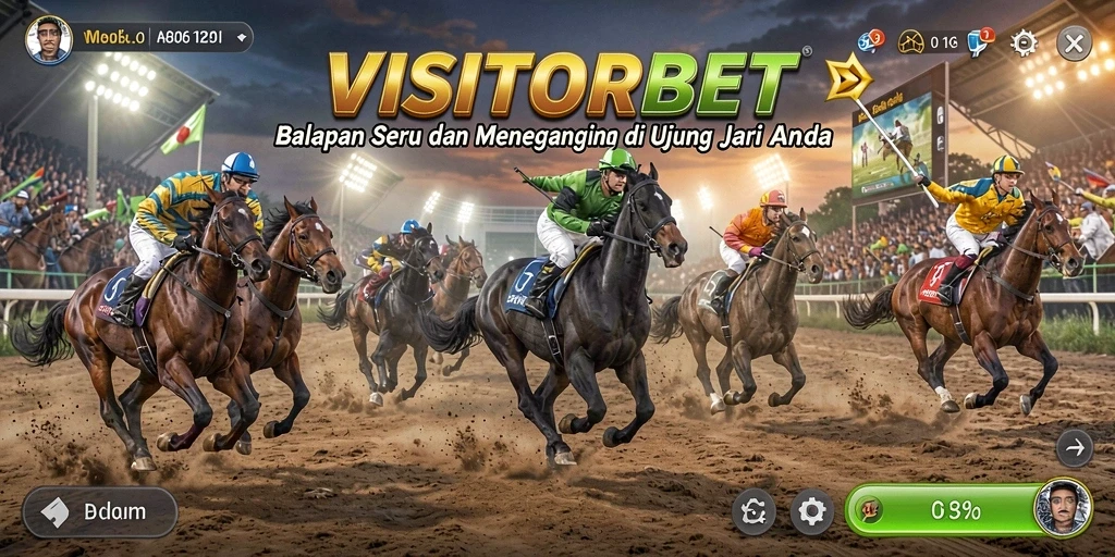Tampilan gameplay seru balapan mobil di VISITORBET.