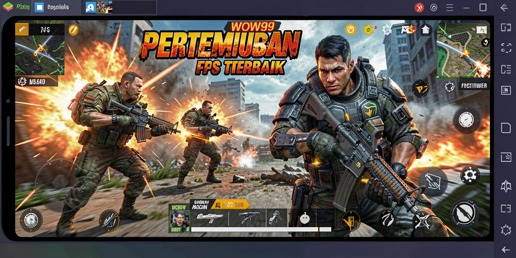 Skrinsut gameplay WOW99 dengan aksi tembak-menembak yang seru.